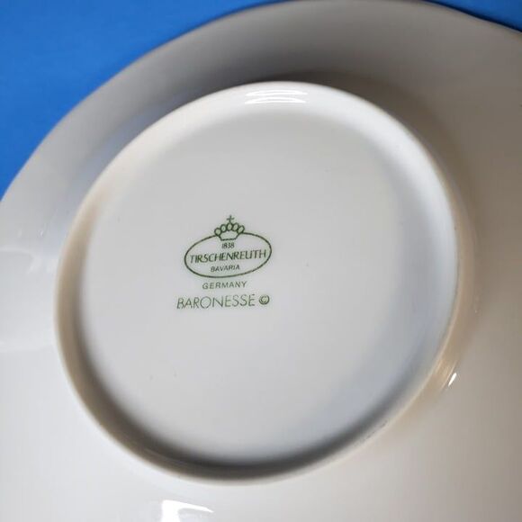Tirschenreuth Baronesse White Elegant Teacup Saucer Demitasse Made in Germany - Picture 6 of 9